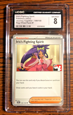 Iris's Fighting Spirit Uncommon #149|CGC NM/MINT 8|Prize Pack Series 7|Pokemon - Image 1