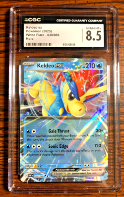 Keldeo EX Double Rare #030|CGC NM/MINT+ 8.5|2025 SV White Flare|Pokemon TCG - Image 1