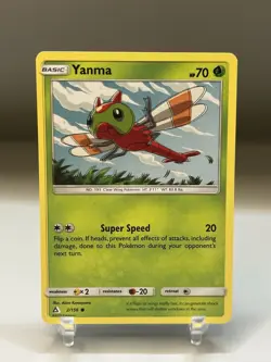 Pokemon Misaligned Print Layer Misprint Error Yanma 2/156 Ultra Prism - Image 2