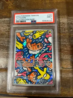 Pokemon 2024 Twlight Masquerade Illustration Rare TATSUGIRI #186 PSA 9 Mint RARE - Image 1