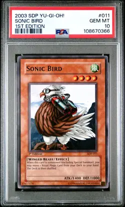 Sonic Bird Yugioh 2003 SDP-011 Common 1st Edition PSA 10 - Image 1