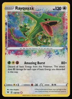Rayquaza 138/185 Amazing Rare Vivid Voltage Pokemon NM - Image 1