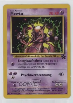 Mewtwo German Pokemon WOTC Black Star #14 1999 - Image 1