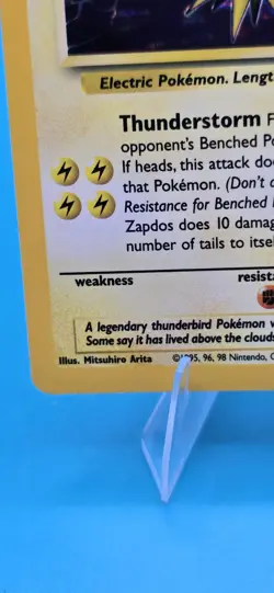 Zapdos 1999 Fossil 15/62 Holo Rare 80 HP Unlimited Vintage Pokemon Card - Image 5