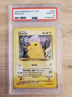 Pokemon PSA 10 Pikachu Holo Classic Box Base Set Artwork Rare Card CLC 008 - Image 1