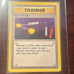 Pokemon Item Finder Trainer 74/102 Base Set Rare Regular English Card - Image 1