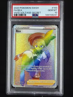 Bea (Secret) 193/185 Swsh04: Vivid Voltage Holo PSA 10 Pokemon - Image 1