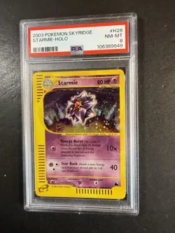 2003 POKEMON SKYRIDGE # H28/H32 STARMIE - HOLO RARE PSA 8 - SWIRL - Image 1