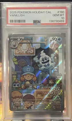 Vanillish #190/182 Pokemon 2025 Holiday Calendar Promo - PSA Mislabel- PSA 10 - Image 1