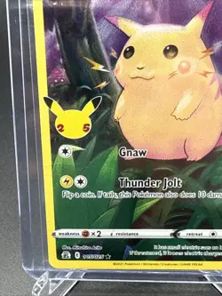 Pokemon TCG Pikachu Full Art Rare Card 005/025 Celebrations MP Condition - Image 2