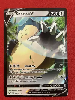 The Pokemon Company Snorlax V Full Art Ultra Rare Holo 141/202 220 HP - Image 1
