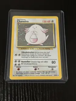 Pokemon TCG Chaneira Chansey Base Set Holo Rare GERMAN 3/102 MP/LP - Image 1