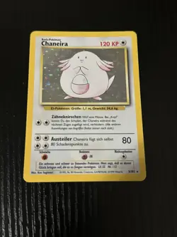Pokemon TCG Chaneira Chansey Base Set Holo Rare GERMAN 3/102 MP/LP - Image 2