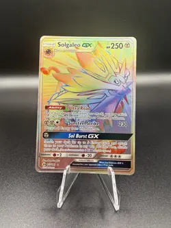 Pokemon Solgaleo GX Secret Rare Full Art Holo Card SM Base Set 155/149 250 HP - Image 1