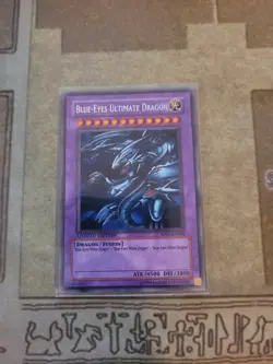 YUGIOH BLUE-EYES ULTIMATE DRAGON RP01-EN000 SECRET LIMITED ED NM 1996 PRINT - Image 1