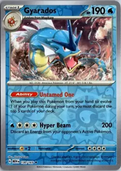 Pokemon 151 Gyarados 130 Reverse Holo Scarlet & Violet NM - Image 1