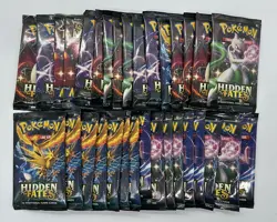 Lot of (32) Pokemon TCG Hidden Fates Booster Packs (8 COMPLETE ARTSETS) SEALED - Image 1