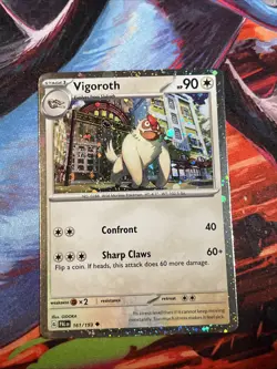 Vigoroth 161/193 Paldea Evolved Cosmos Holo DOUBLE SWIRL Pokemon Card NM - Image 1