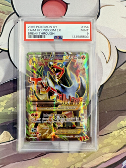 PSA 9 MINT FULL-ART HOUNDOOM EX BREAKTHROUGH 2015 POKEMON XY - Image 1