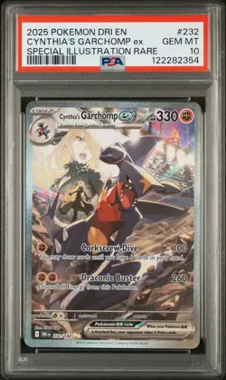 2025 POKEMON DRI EN-DESTINED RIVALS #232 CYNTHIA'S GARCHOMP EX PSA 10 - Image 1