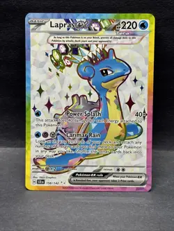 Pokemon TCG Lapras EX Full Art Ultra Rare Holo Card 158/142 - Image 1