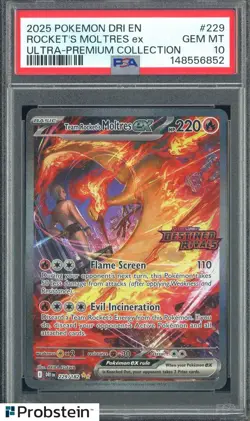 #2 2025 Pokemon DRI EN Ultra Premium UPC Rocket's Moltres ex PSA 10 GEM MINT - Image 1