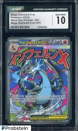 #14 2025 Pokemon MEP EN BSP Ultra Premium UPC #023 Mega Charizard X ex CGC 10 - Image 1
