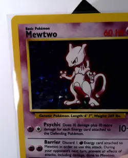 1999 Pokemon TCG Mewtwo Holo Rare Card 10/102 Base Set Vintage WOTC VLP - Image 3