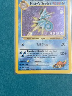 Misty’s Seadra Prerelease 9/132 Gym Heroes Holo Rare Pokemon Card WOTC - NM - Image 5