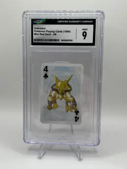 1999 BICYCLE POKEMON MINI PLAYING CARDS BLUE DECK ALAKAZAM Nintendo Poker CGC 9 - Image 1