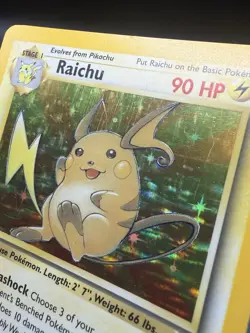 Pokemon Raichu Holo Rare Card Fossil 14/62 Unlimited 1999 90 HP - Image 2