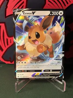 Pokemon Eevee v TCG Crown Zenith Holo Card 108/159 - Image 1