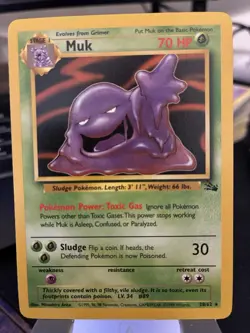 Pokemon TCG 1999 Muk 13/62 Fossil Holo Unlimited Rare - NM - Image 1