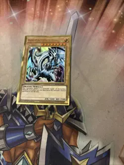 Yugioh! LP Blue-Eyes White Dragon - MGED-EN001 - Premium Gold Rare - 1st Edition - Image 1