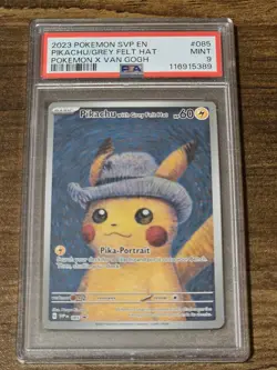 Pokemon Pikachu with Grey Felt Hat Van Gogh 085 SVP Promo PSA 9 English 2023 - Image 2
