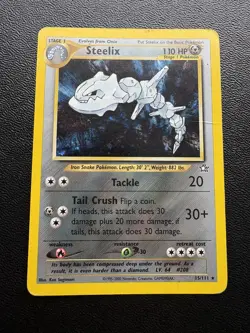 Pokemon TCG Steelix 15/111 Holo Rare Neo Genesis Unlimited Holo WOTC HP - Image 1