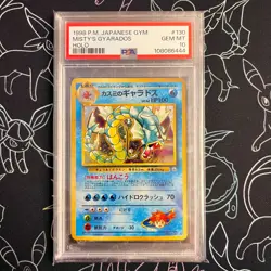 PSA 10 - Pokemon Japanese 1998 Misty's Gyarados #130 Japanese Gym Holo with - Image 1