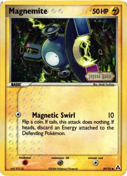Pokemon TCG Magnemite 59/92 EX Legend Maker Stamped Reverse Holo MP/HP - Image 1