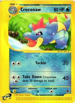 Pokemon TCG Croconaw 74/165 Expedition Base Set Uncommon DMG - Image 1