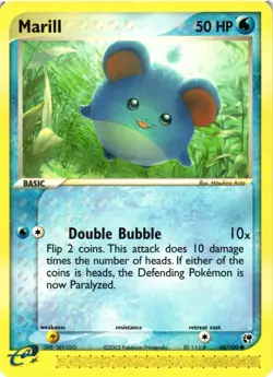 Pokemon TCG Marill 68/100 EX Sandstorm Common VLP - Image 1