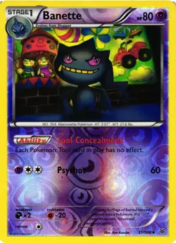 Pokemon TCG Banette 31/108 Roaring Skies Reverse Holo LP - Image 1
