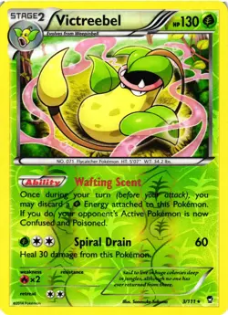 Pokemon TCG Victreebel Reverse Holo XY Furious Fists 3/111 LP - Image 1