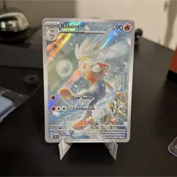 Pokemon Raboot Holo 127/142 2024 Fire 90 HP English Pokemon TCG Card Stock - Image 1