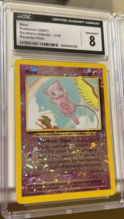 Mew 2001 Pokemon Southern Islands Reverse Holo CGC 8 #1 - Image 3