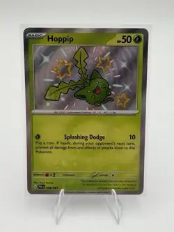 Pokemon TCG Hoppip 096/091 Shiny Rare Paldean Fates Holo NM - Image 1