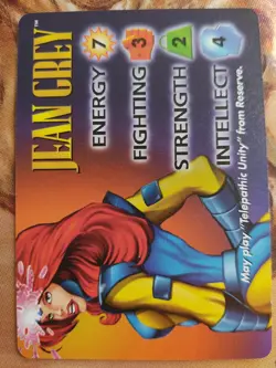 OverPower Marvel IQ Fleer 1996 Jean Grey Hero Character Card Rare - Image 1
