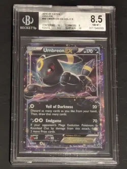 Pokemon TCG Umbreon-EX Fates Collide 55/124 Holo Rare EX CGC 8.5 BGS - Image 1