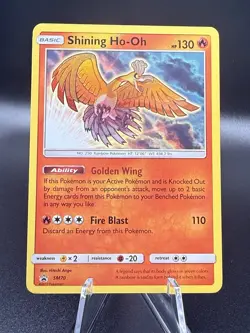 Pokemon Shining Ho-Oh Promo Holo Basic Card SM SM70 130 HP - Image 1