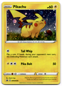 Pikachu SWSH039 Pokemon Tcg Black Star Promo Holographic Foil Rare - LP (US) - Image 1