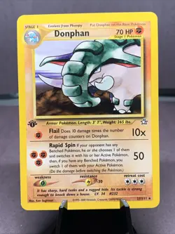 Pokemon TCG Donphan 21/111 Neo Genesis 1st Edition Non Holo Rare VTG WOTC 2000 - Image 1